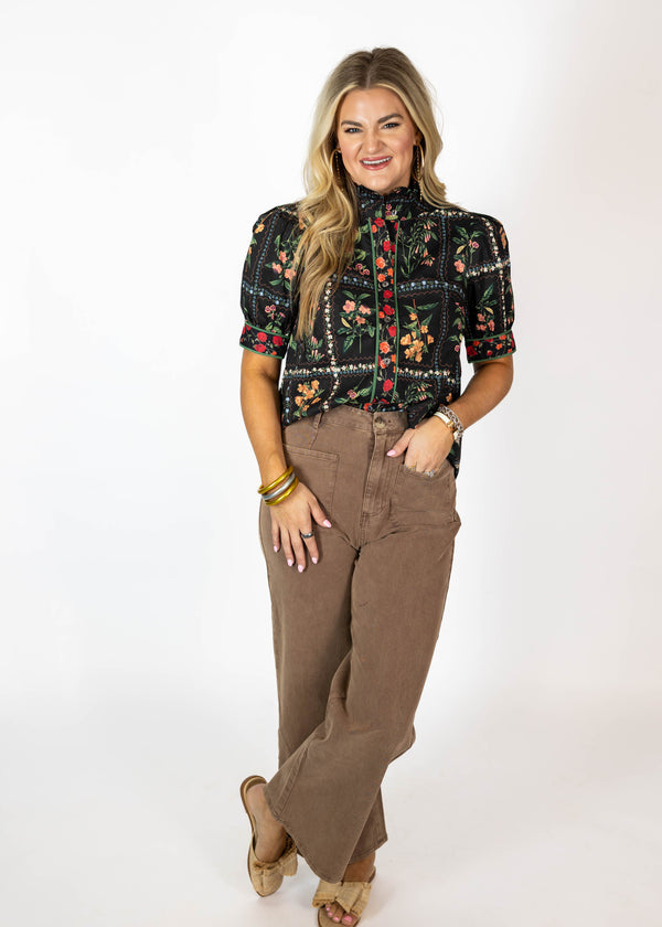 Black and Floral Top