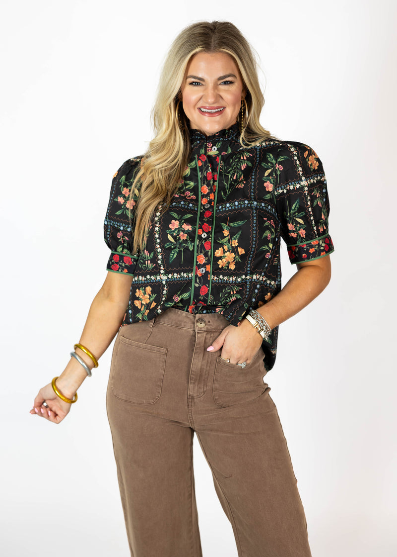 Black and Floral Top