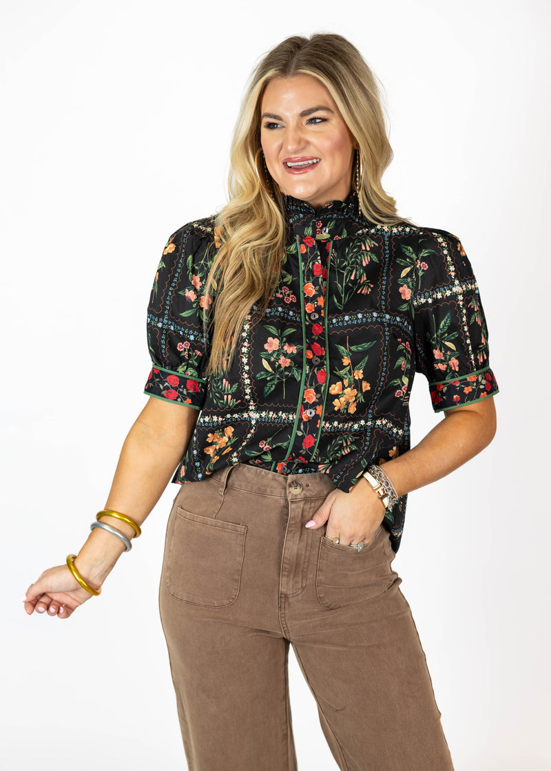 Black and Floral Top