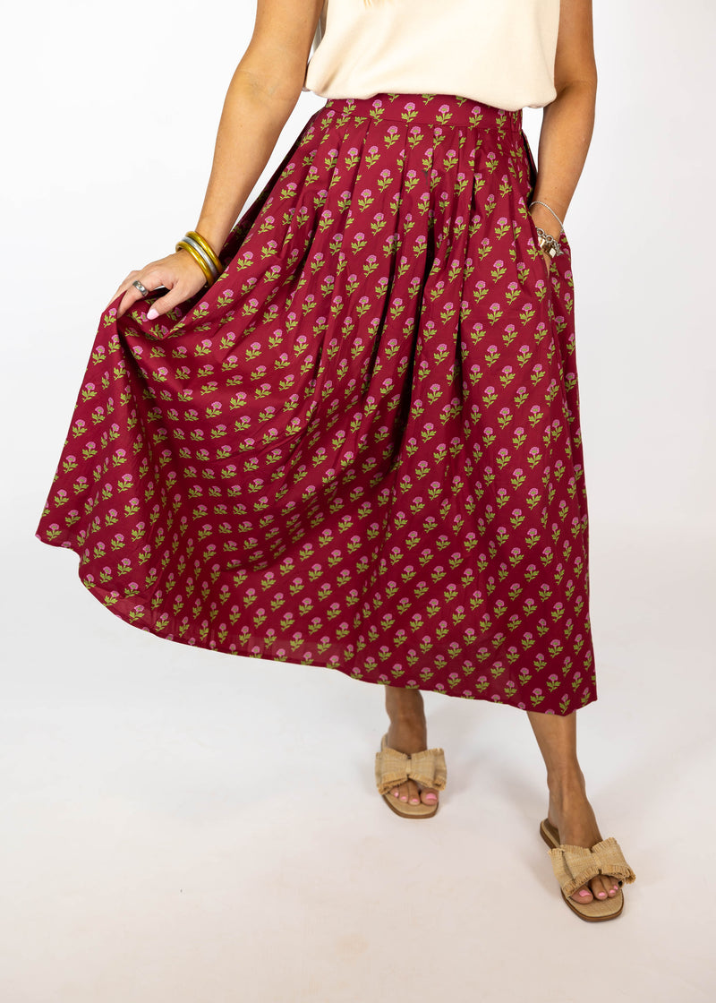 Plum Parade Midi Skirt
