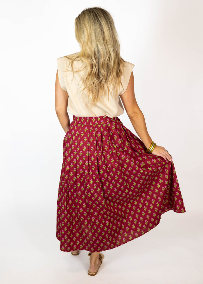 Plum Parade Midi Skirt