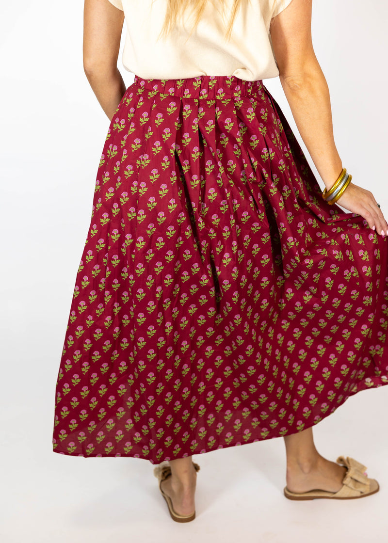 Plum Parade Midi Skirt