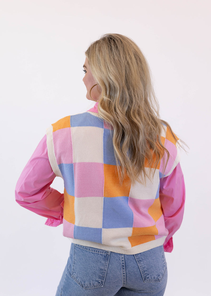 Multi Check Sweater Vest