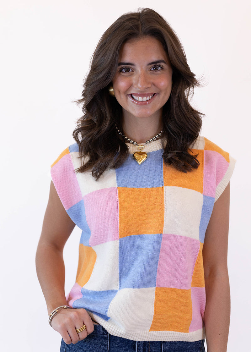 Multi Check Sweater Vest