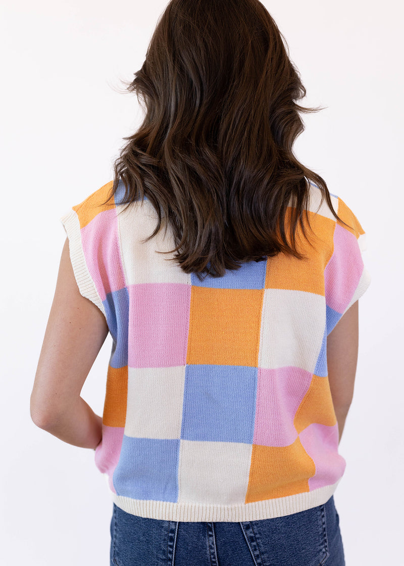 Multi Check Sweater Vest