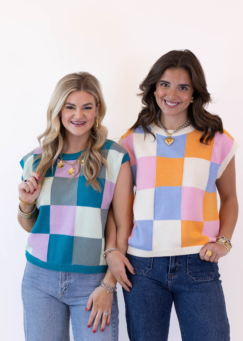 Multi Check Sweater Vest