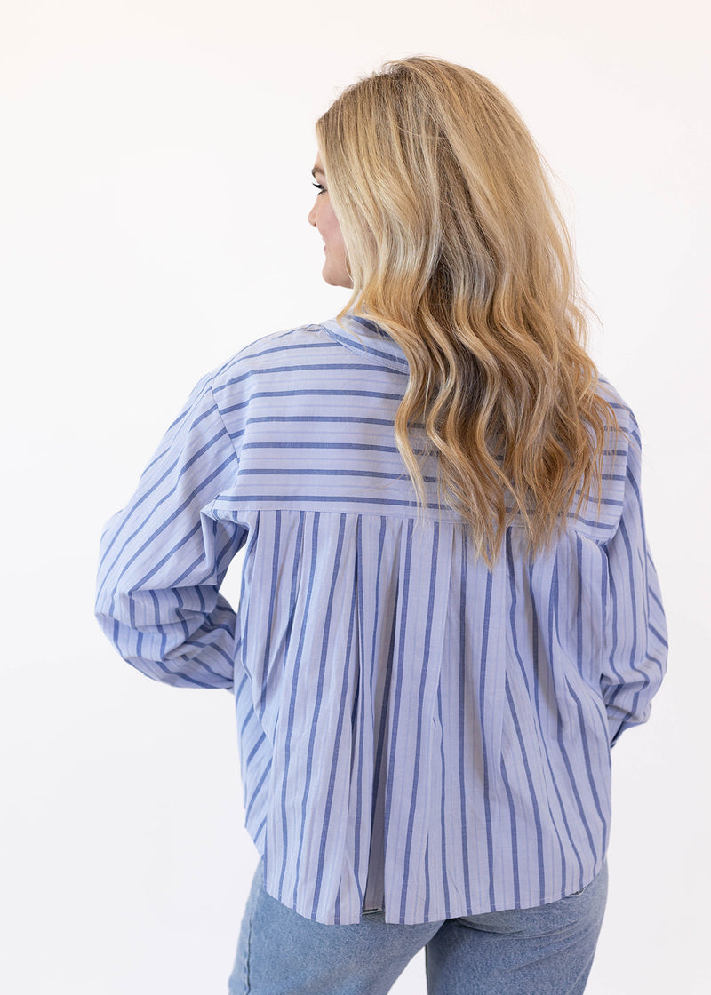 Sky Blue Striped Top