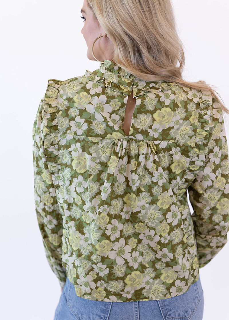 Ash Olive Floral Top