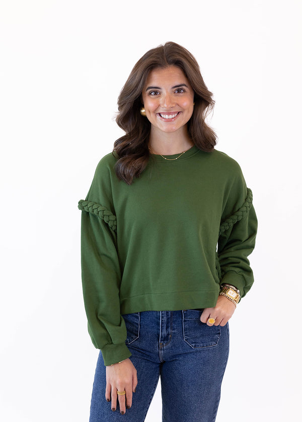 Pine Braid Long Sleeve Pullover