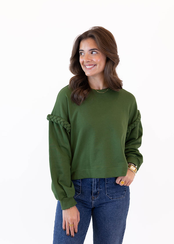 Pine Braid Long Sleeve Pullover