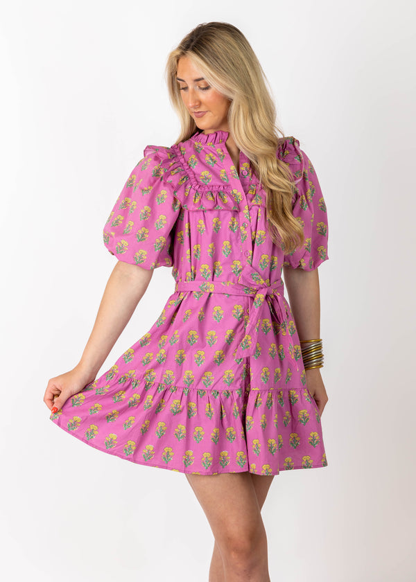 Orchid Floral Mini Dress