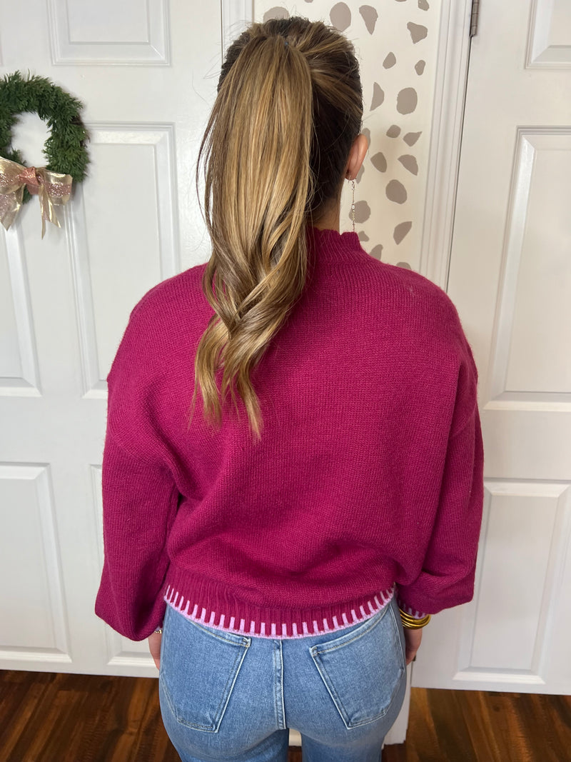 Magenta and Lavender Sweater