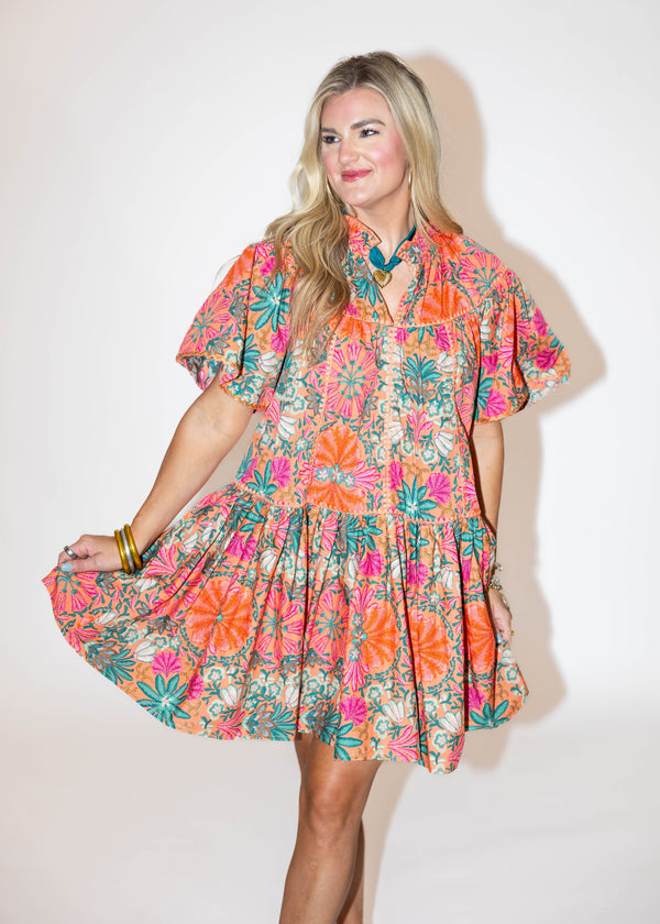 Coral Crush Mini Dress