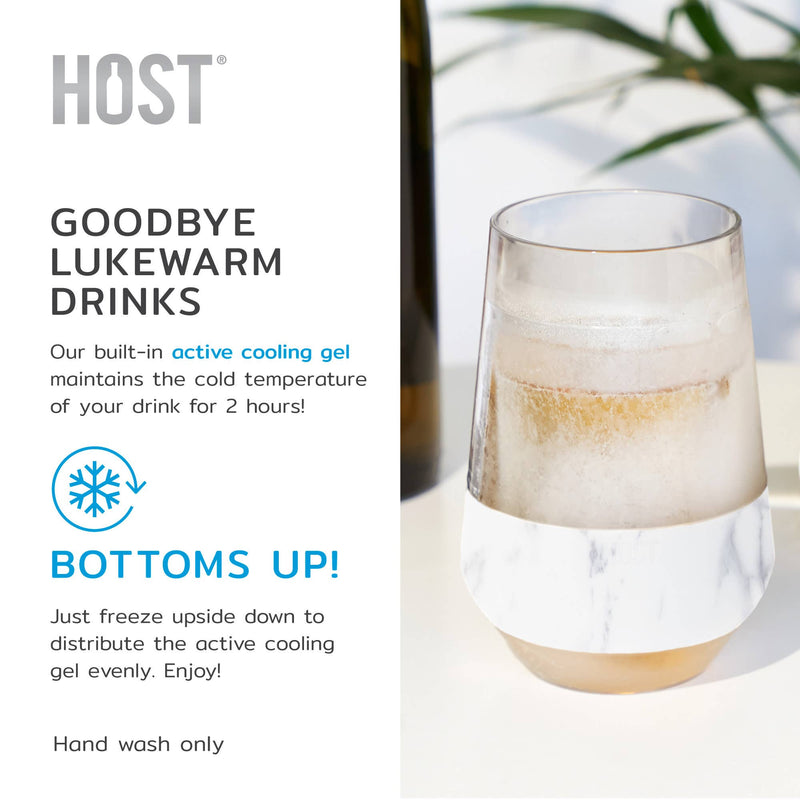 Wine FREEZE™ XL Insulated Cooling Cups in Marble Set of 2