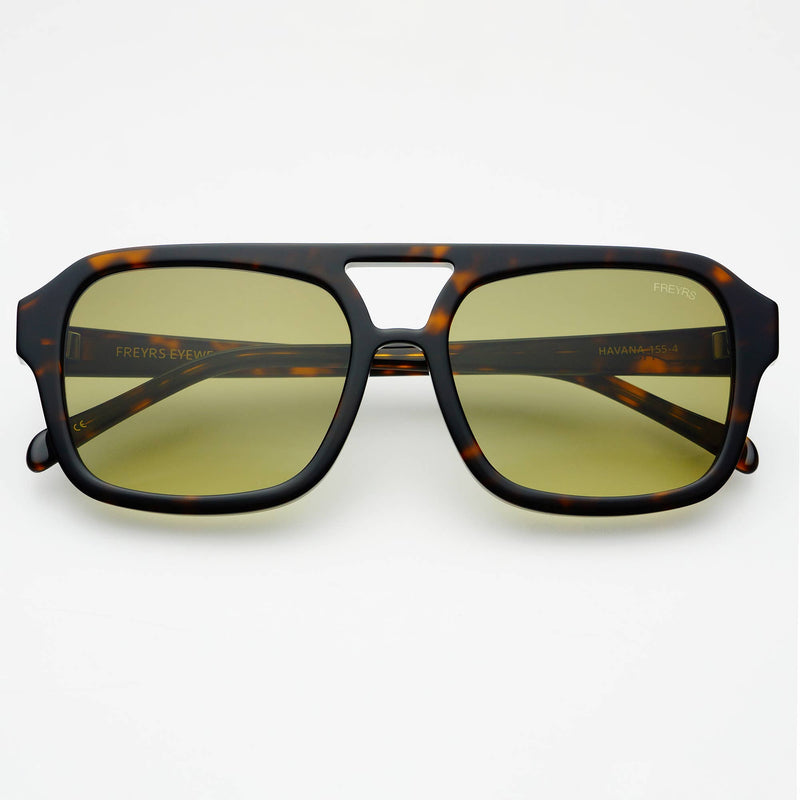Havana Acetate Aviator Sunglasses: Dark Tortoise