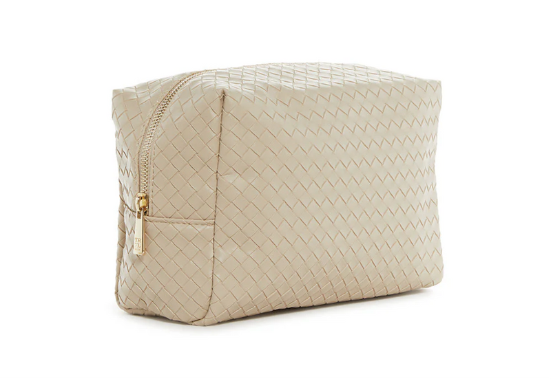 LUXE EVERYDAY COSMETIC BAG - WOVEN BISQUE