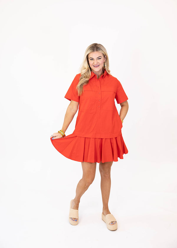 Rosy Red Mini Dress