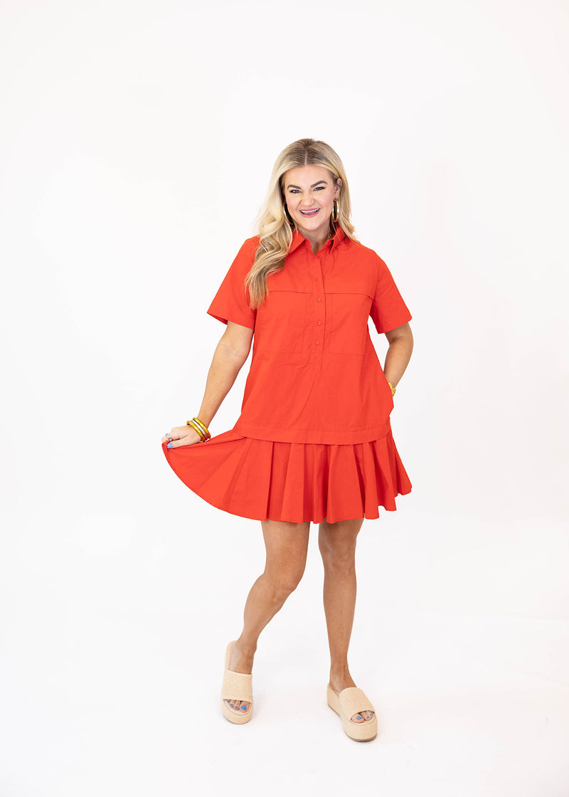 Rosy Red Mini Dress