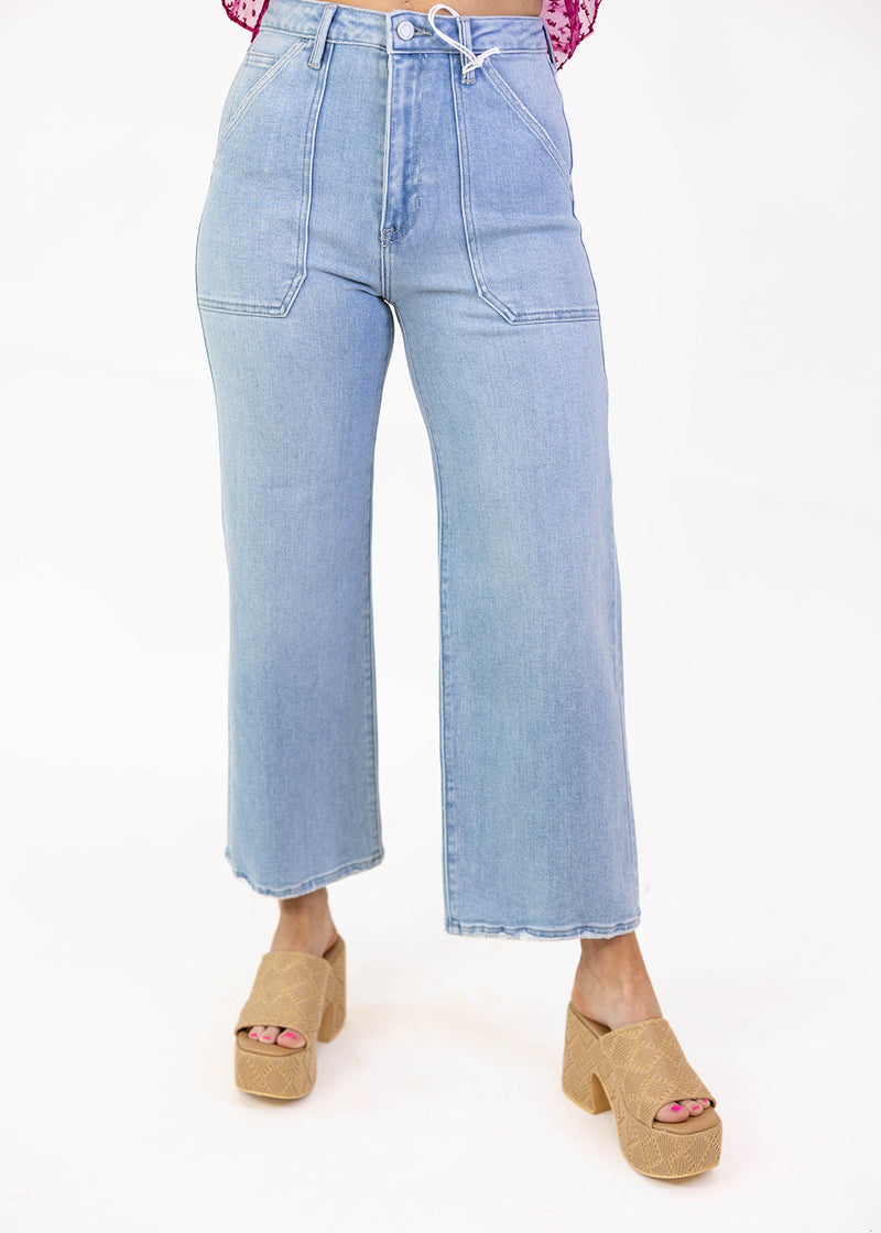 Light Wash Cargo Pocket Jeans