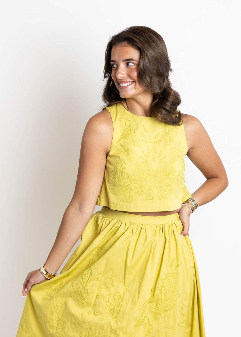 Lime Embroidered Set