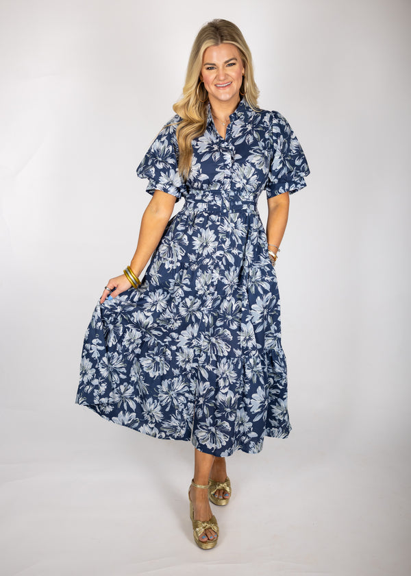 Sailor Blue Midi Dress