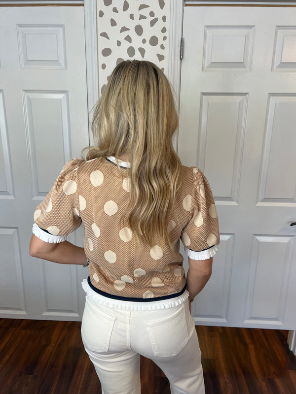 Tan Polka Dot Top