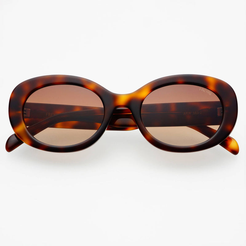 Aria Acetate Womens Oval Sunglasses : Brown Tortoise