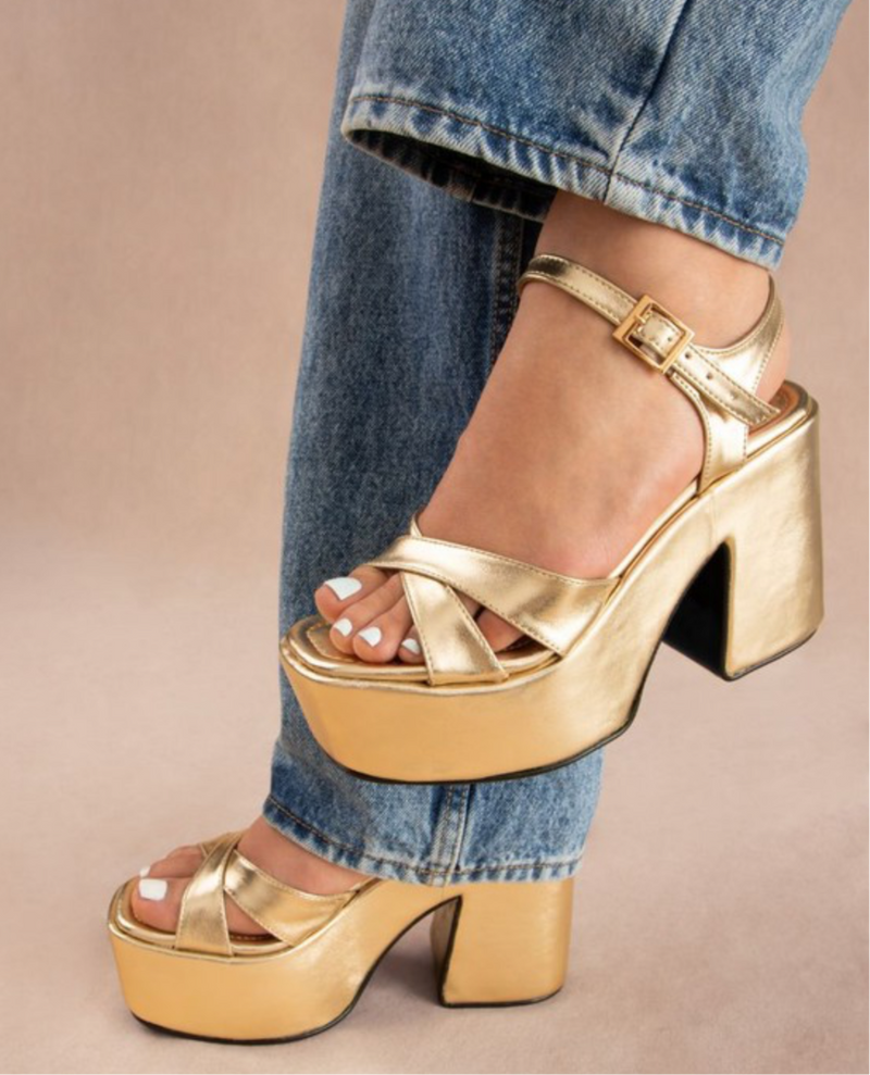 Barbie Gold Platform Heels