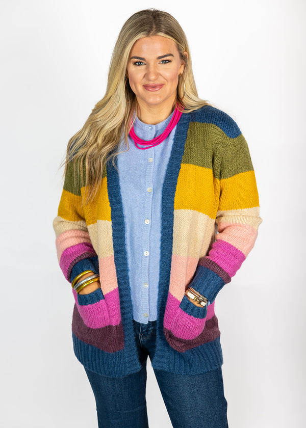Multi Color Block Cardigan