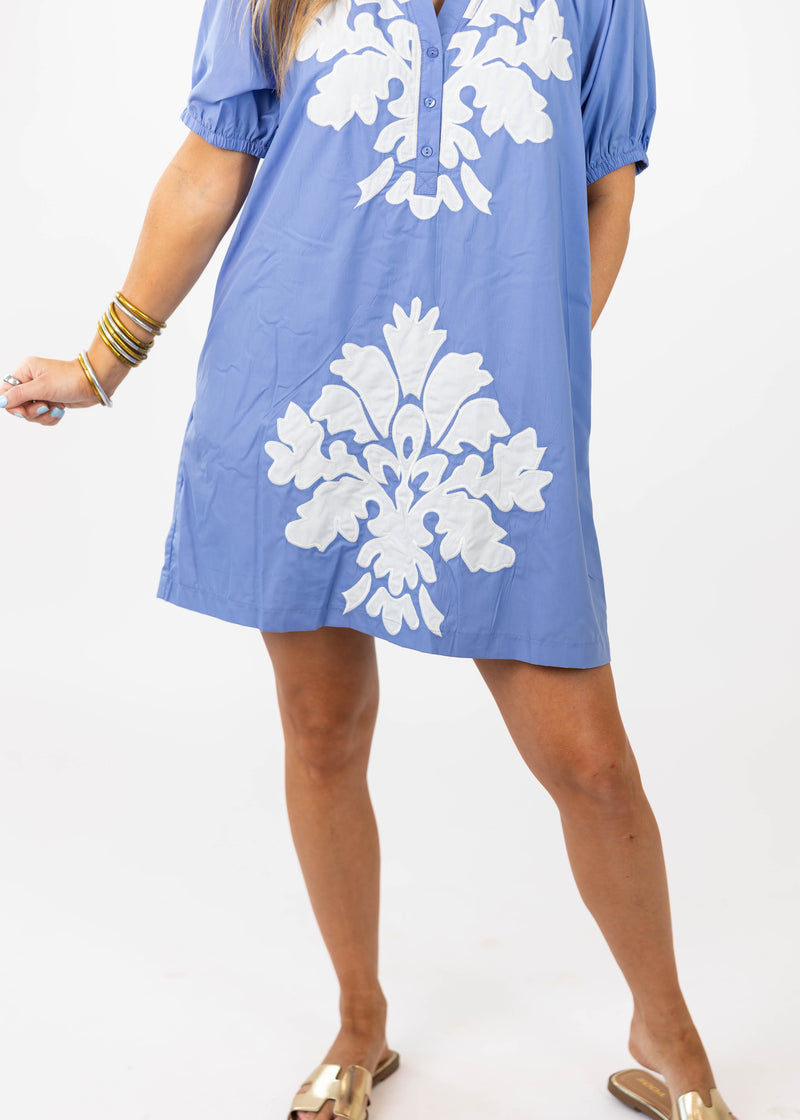 Charlie Chambray Blue Mini Dress