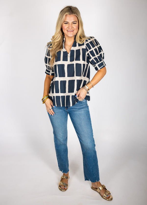 Navy Tile Top