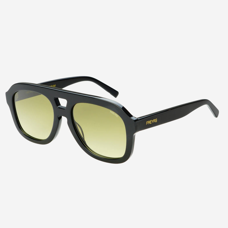 Voyager Acetate Oversized Aviator Sunglasses: Black