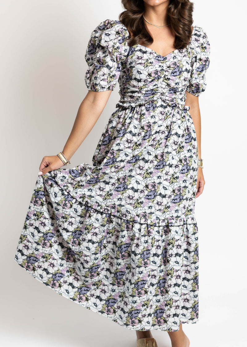 Purple & Black Midi/Maxi Dress