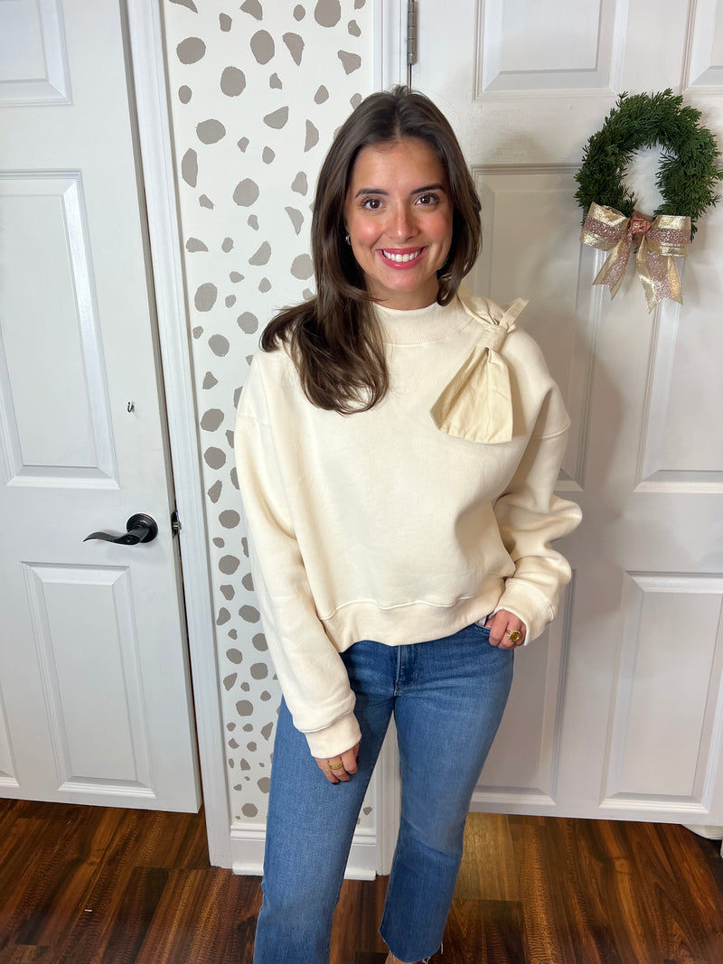 Cream Bow Pullover