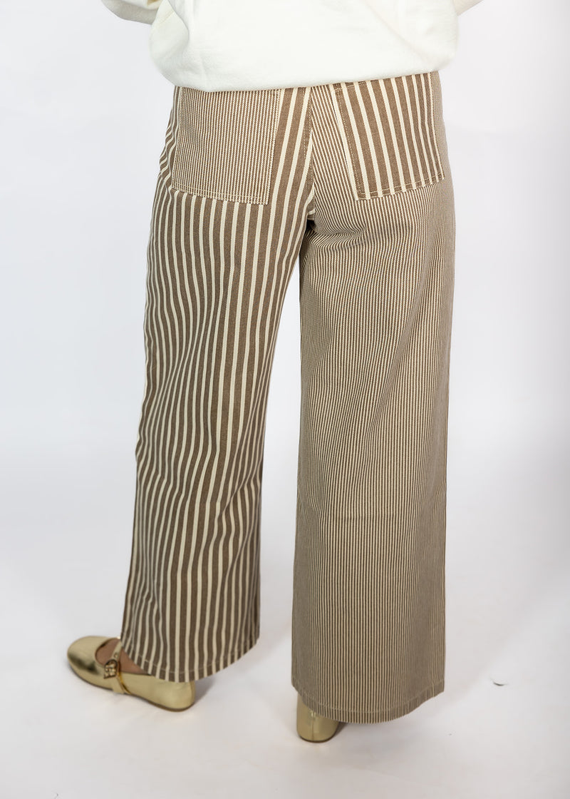 Brown Mixed Stripe Pants