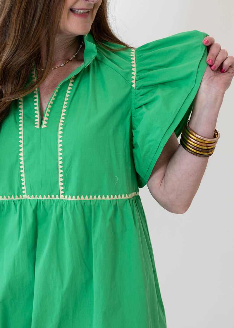 Karson Kelly Green Mini Dress