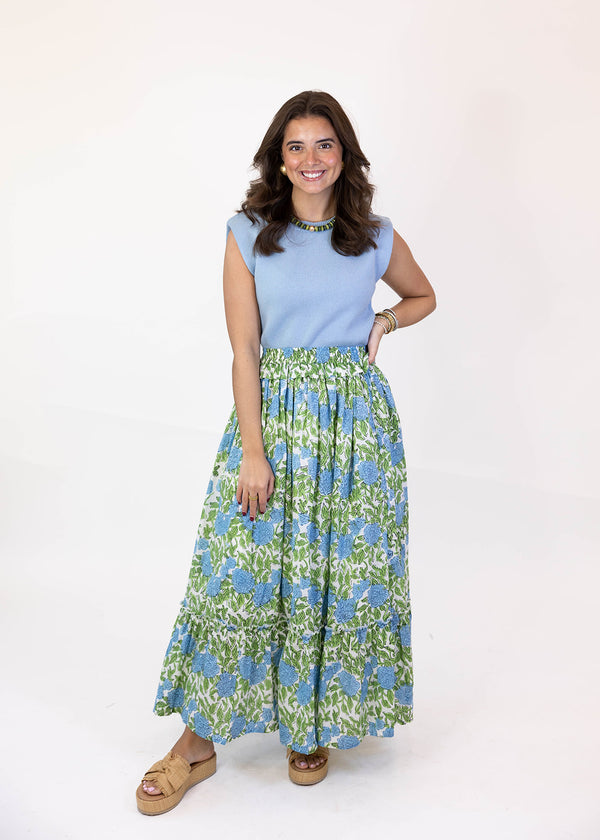 Charleston Blue Maxi Skirt