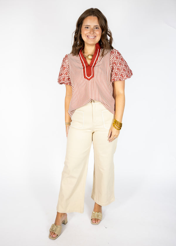 Rust Stripe Top