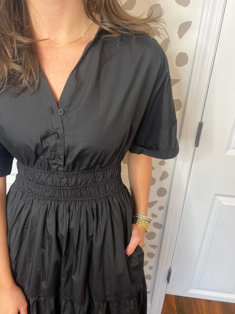 Sophisticated Black Midi Dress