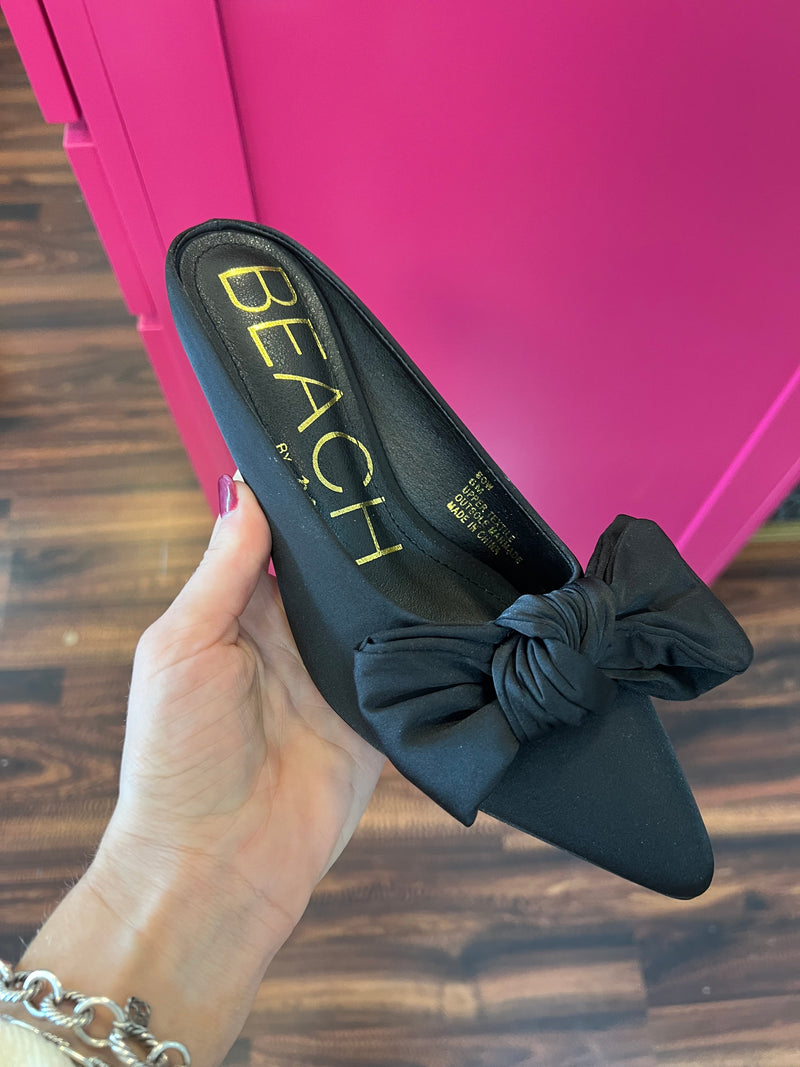 Black Bow Mini Heel