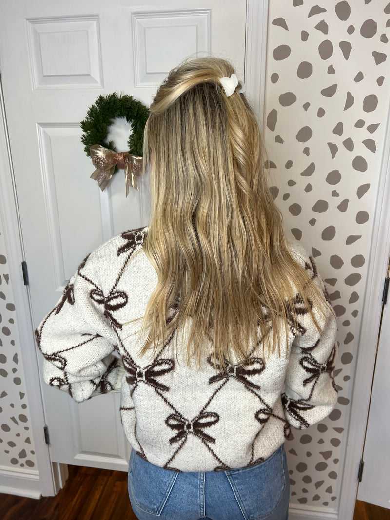 Brown Bow Sweater