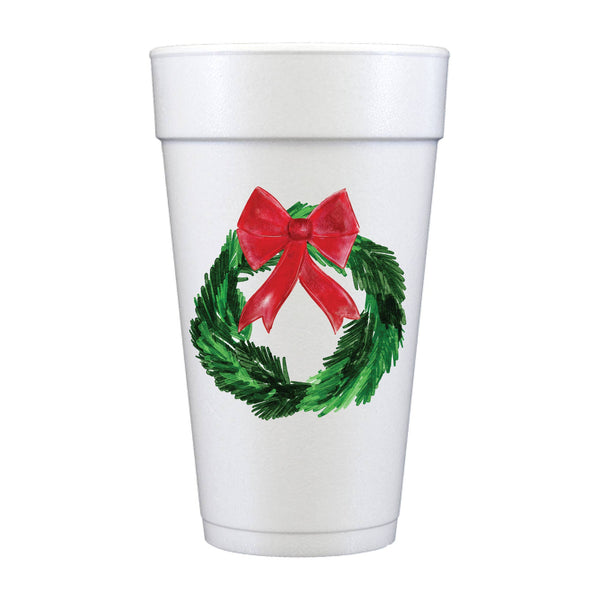 Merry Christmas Wreath Cups - Christmas
