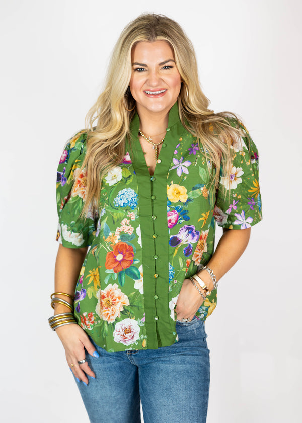 Jade Floral Top
