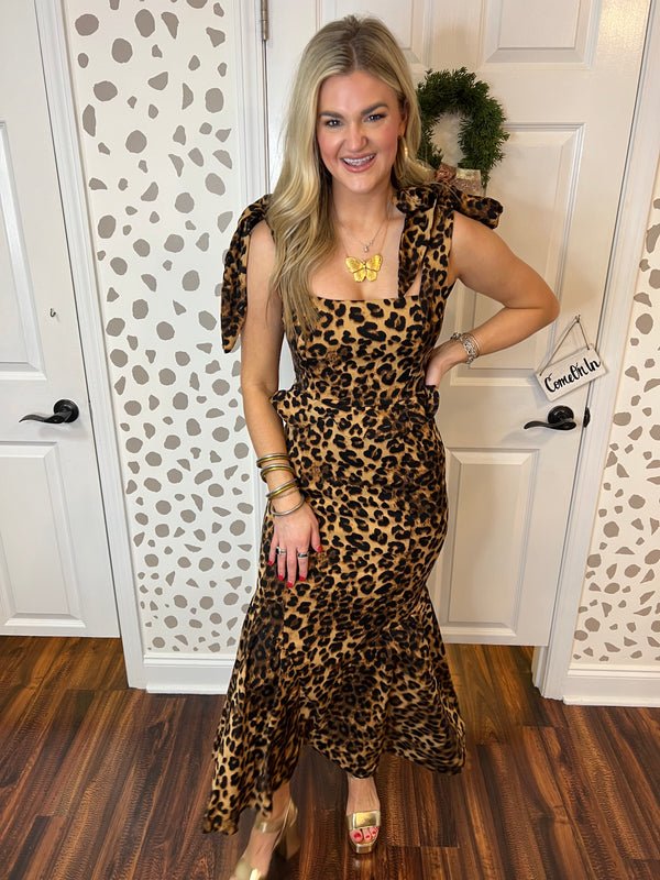 Leopard Print Midi Skirt (set)