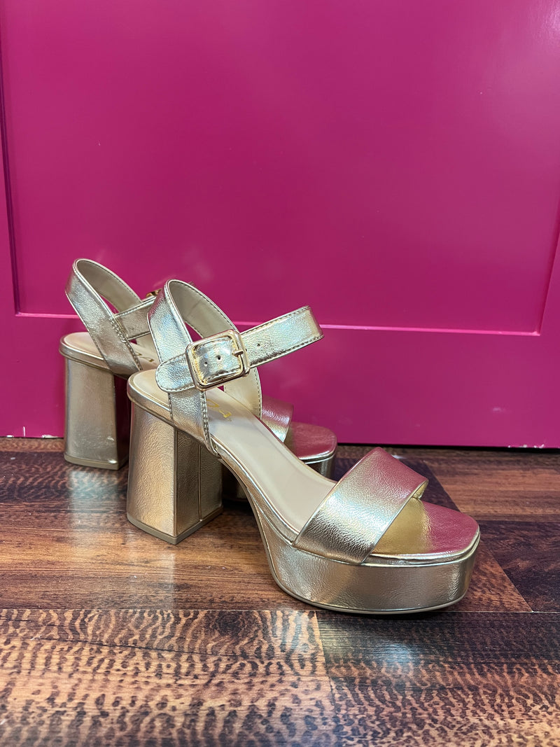 Macey Gold Platform Heels