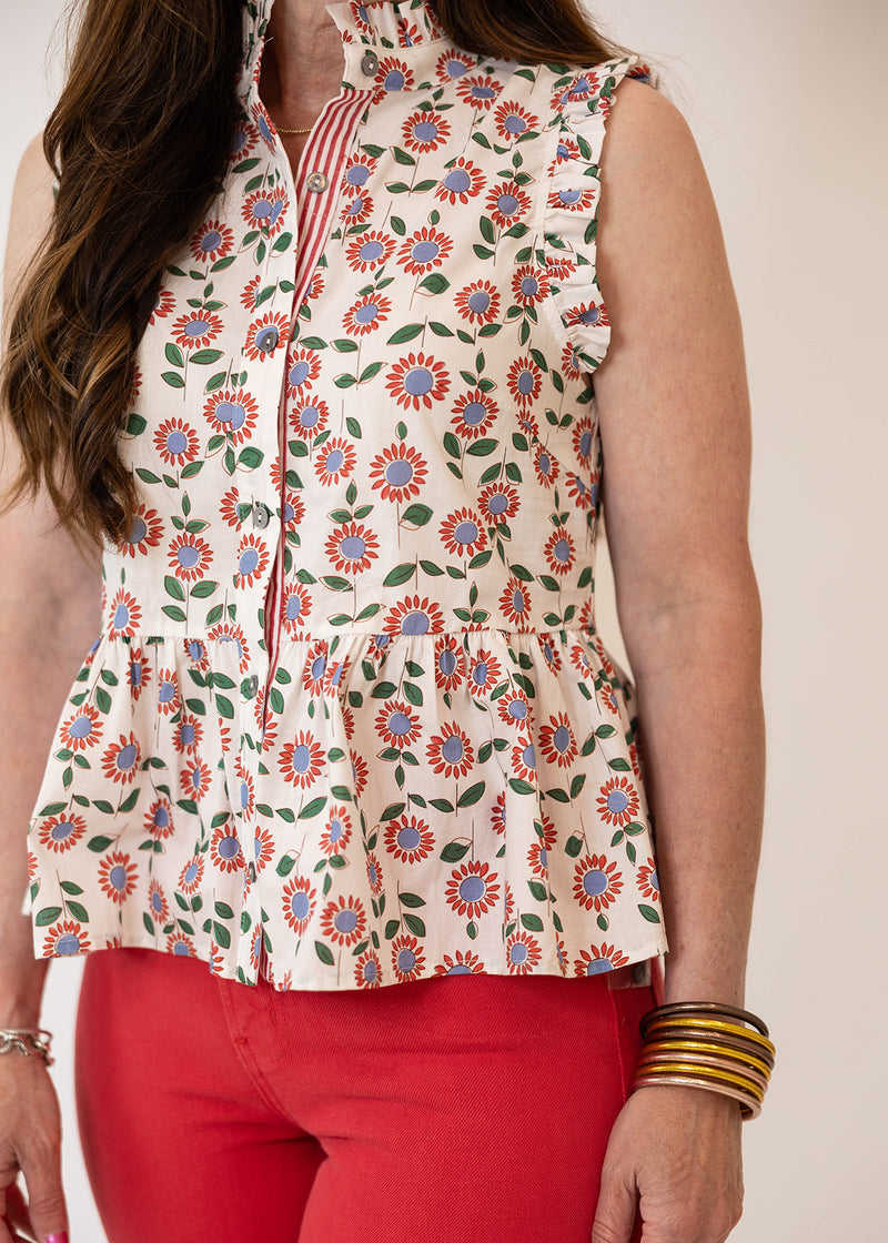 Red Sunflower Top