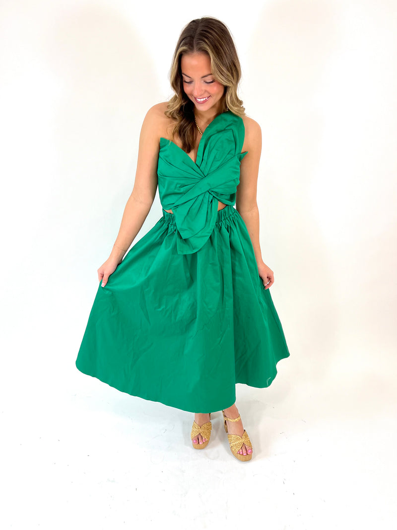 Emerald Knot Midi Dress