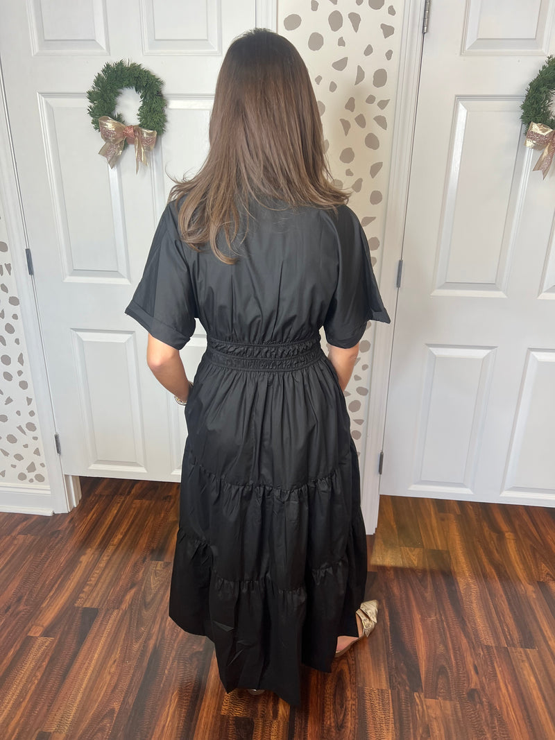 Sophisticated Black Midi Dress