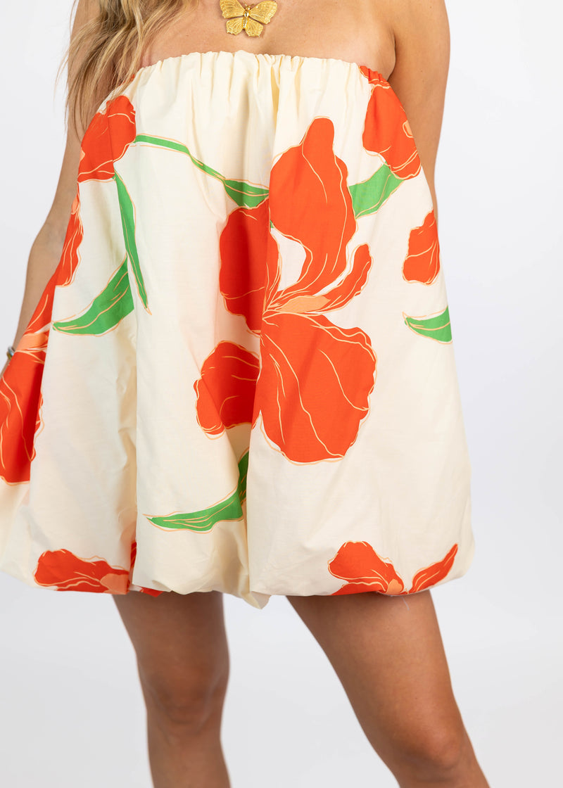 Hibiscus Bubble Mini Dress