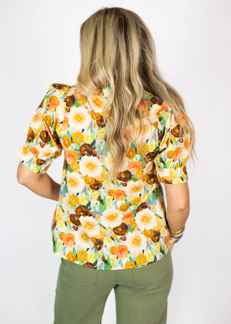 Mandarin Floral Top